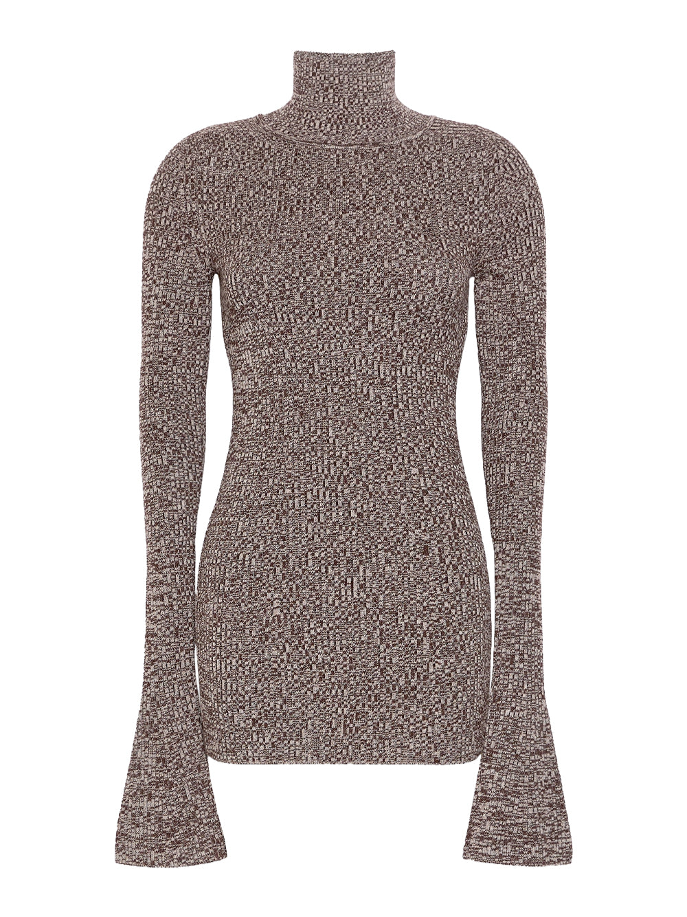 SPORTMAX-MAGLIA IN LANA STRETCH-SPXBOUQUET CIOCCOLATO