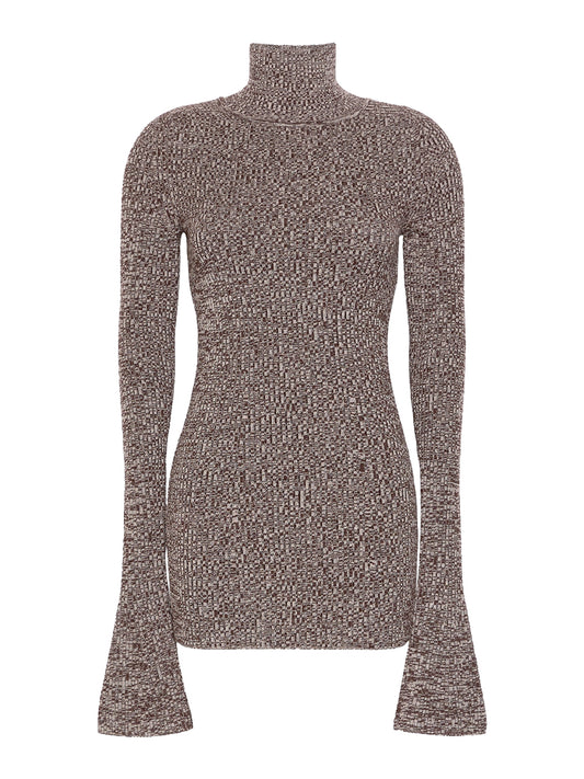 SPORTMAX-MAGLIA IN LANA STRETCH-SPXBOUQUET CIOCCOLATO