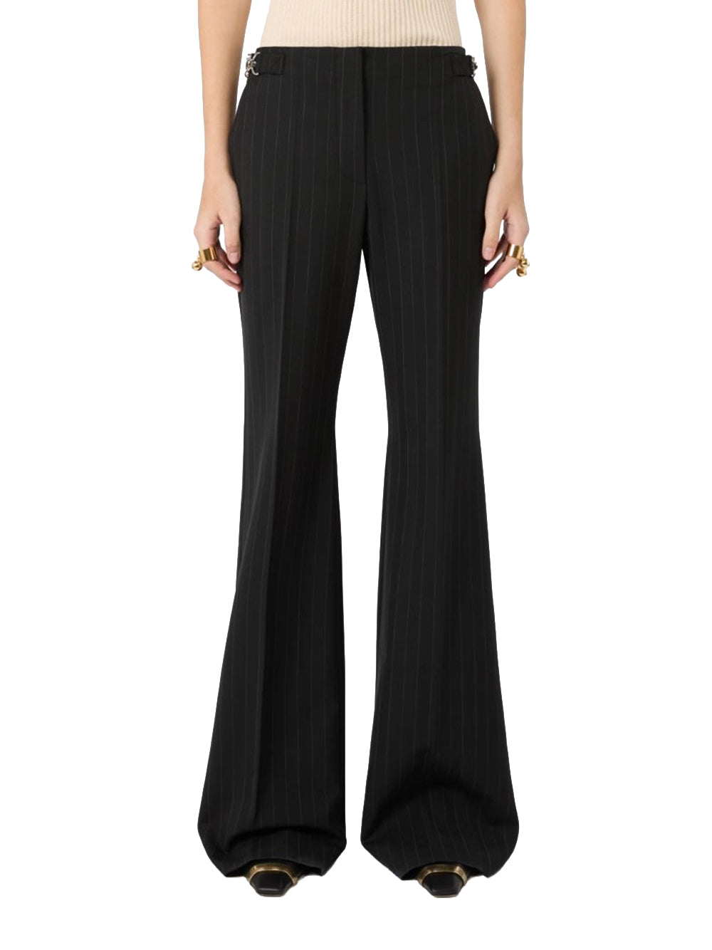 SPORTMAX-PANTALONE FLARE GESSATO-SPXALCAMO 002 GESSATO