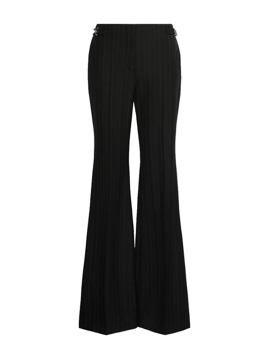SPORTMAX-PANTALONE FLARE GESSATO-SPXALCAMO 002 GESSATO