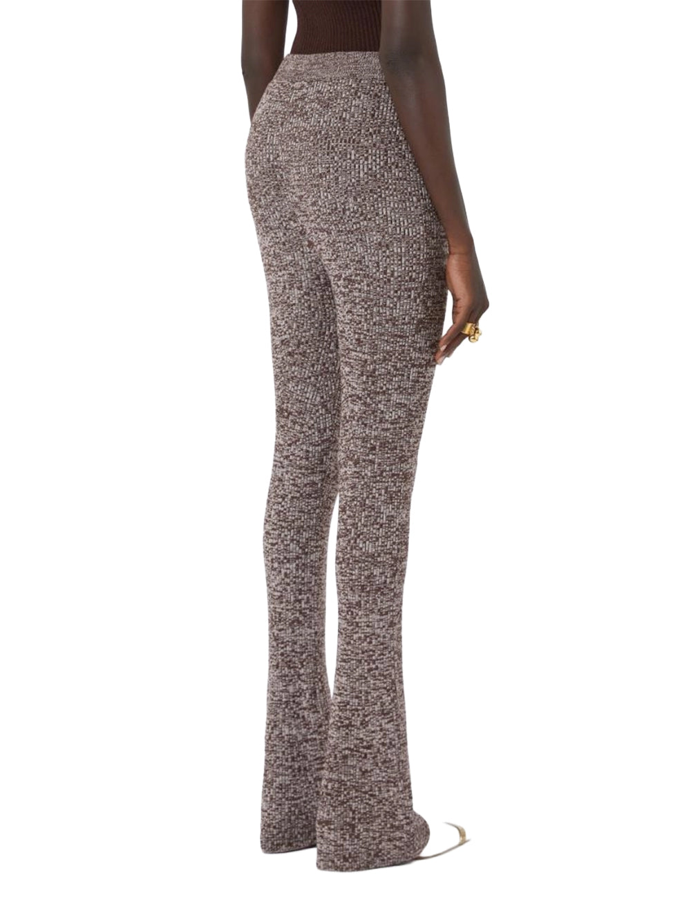 SPORTMAX-PANTALONE MAGLIA FLARE-SPXVELO CIOCCOLATO
