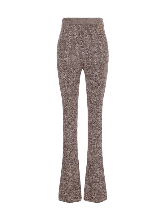 SPORTMAX-PANTALONE MAGLIA FLARE-SPXVELO CIOCCOLATO