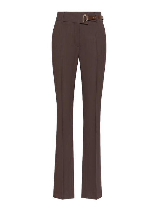 SPORTMAX-PANTALONE SLIM-SPXRUM CIOCCOLATO