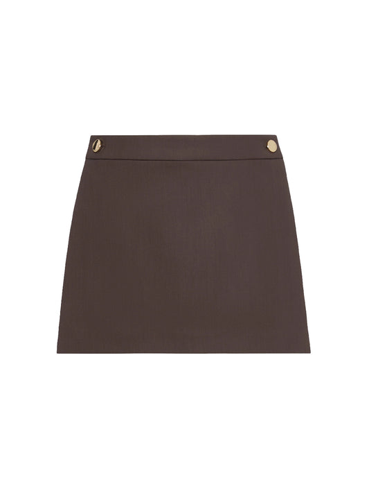 SPORTMAX-SHORT SKIRT-SPXOTTUSO CIOCCOLATO