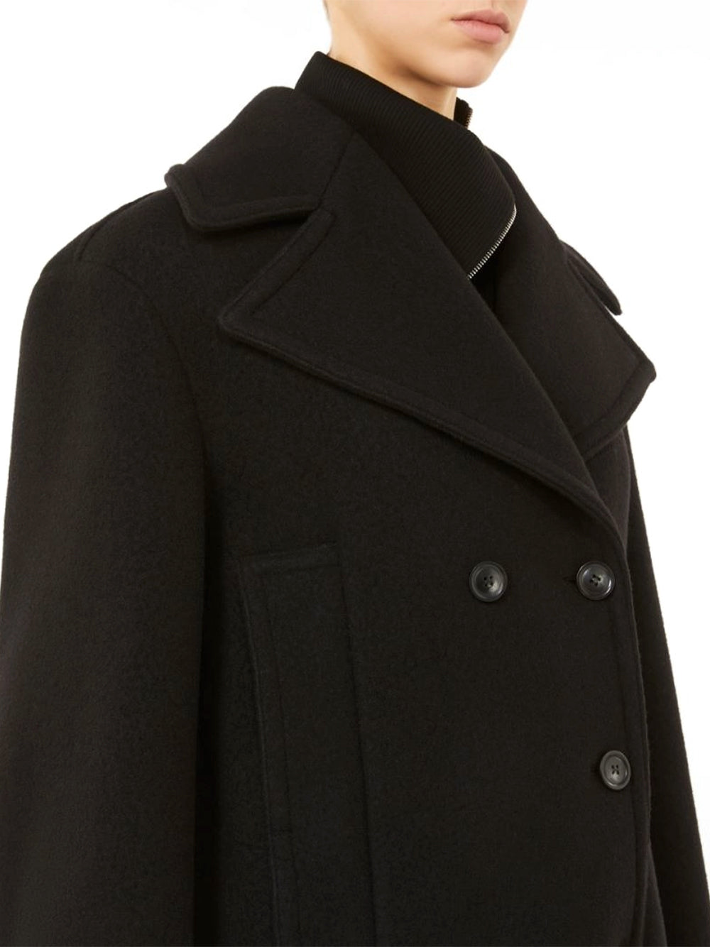 SPORTMAX-TABELLA PEACOAT-2522086012600 004 NERO