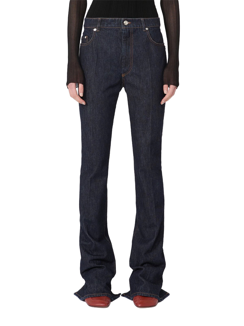 SPORTMAX-UDITORE DENIM PANTS-2612181085600 001 BLU NOTTE