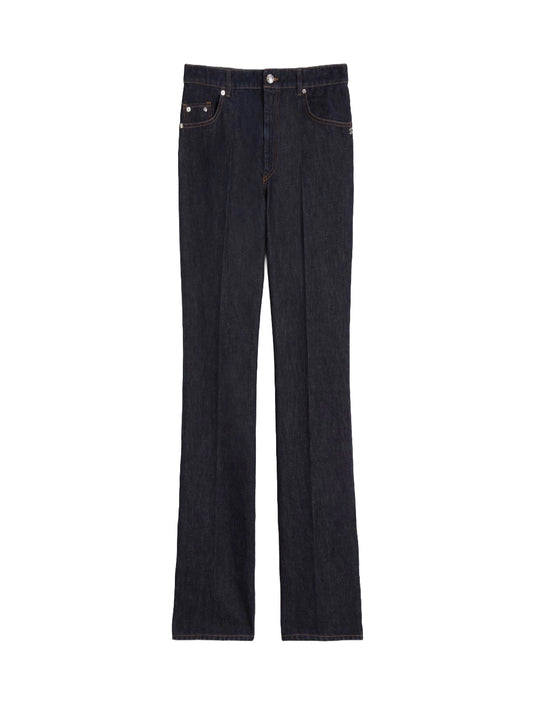 SPORTMAX-UDITORE DENIM PANTS-2612181085600 001 BLU NOTTE