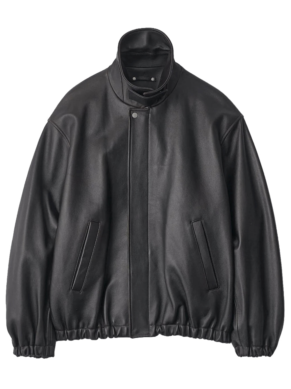 SSSTEIN-SHEEP LEATHER ZIP SHORT JACKET-ST 1384 BLACK