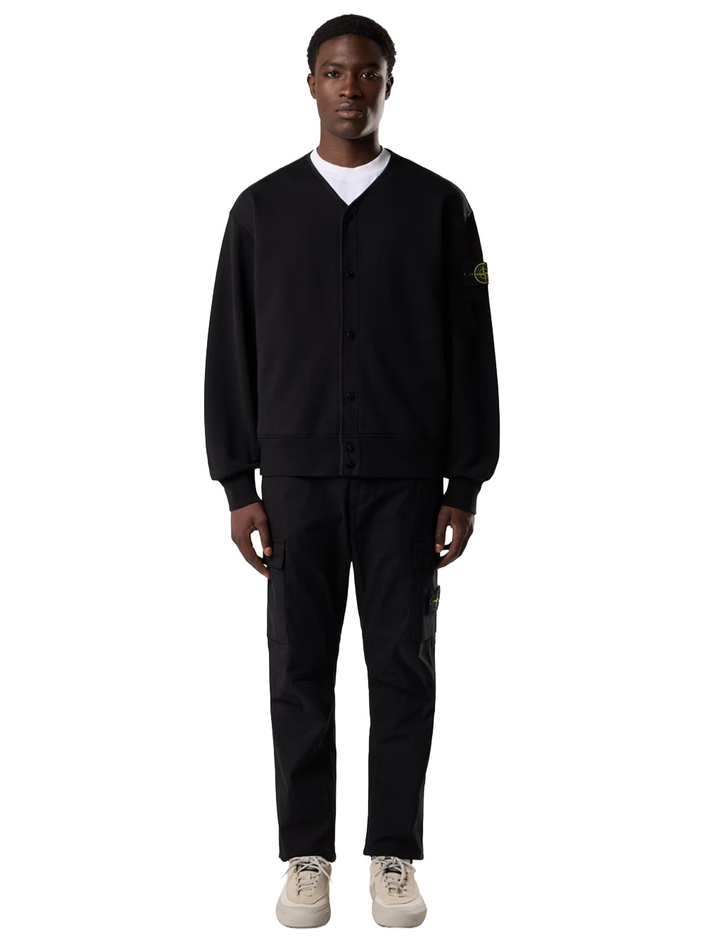STONE ISLAND-CARDIGAN FELPA-L2S156100010S0051 V0029 BLACK