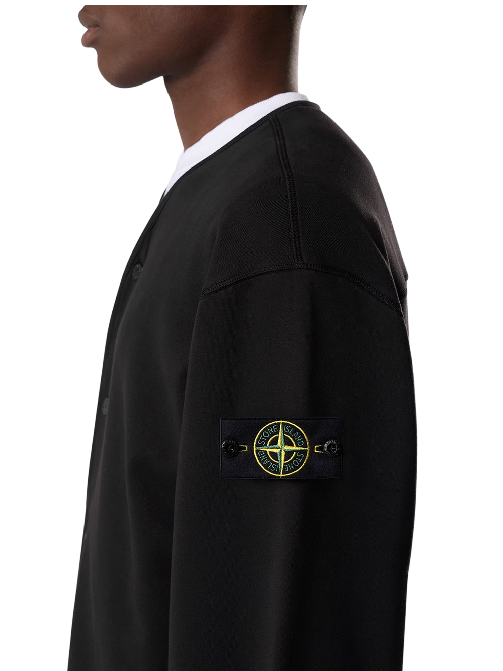 STONE ISLAND-CARDIGAN FELPA-L2S156100010S0051 V0029 BLACK
