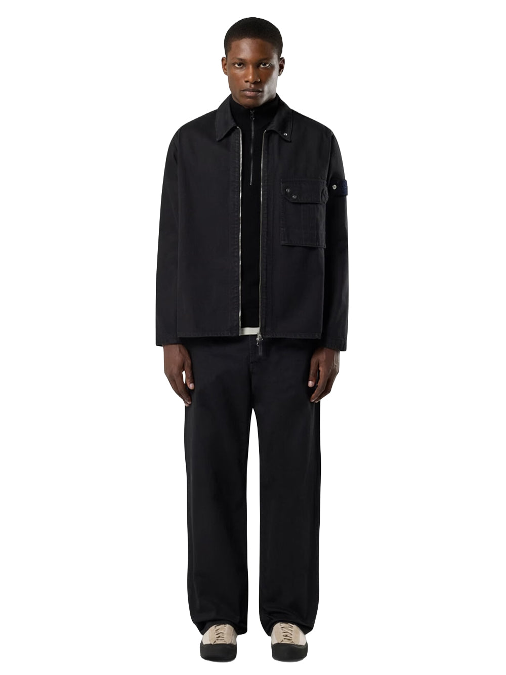 STONE ISLAND-DENIM PANT LOOSE FIT-L2S14J100006S0J32 VJ902 BLACK MEDIUM WASH