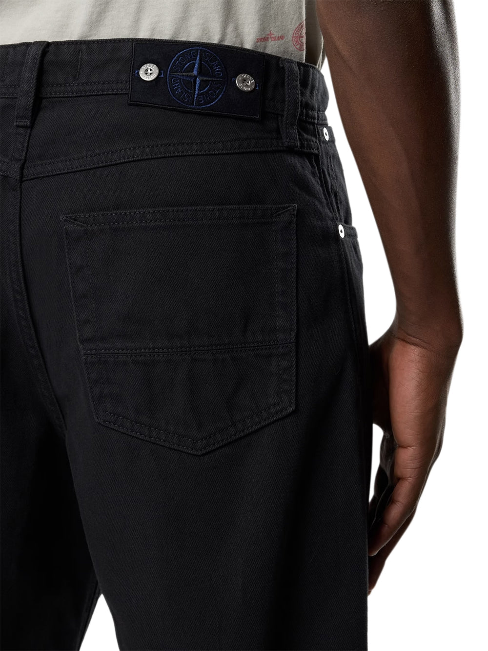 STONE ISLAND-DENIM PANT LOOSE FIT-L2S14J100006S0J32 VJ902 BLACK MEDIUM WASH