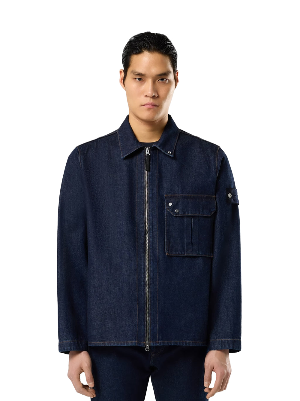 STONE ISLAND-DENIM ZIP OVERSHIRT-L2S141200002S00J7 VJ201