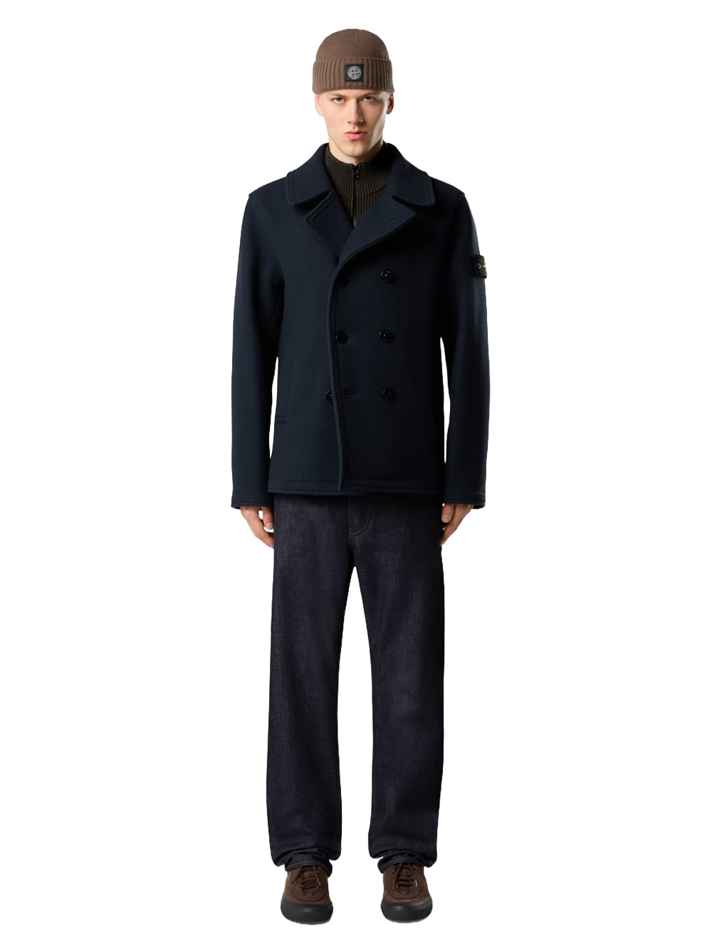 STONE ISLAND-DOUBLE BREASTED WOOL CASHMERE COAT-L2S154100040S0453 V0020