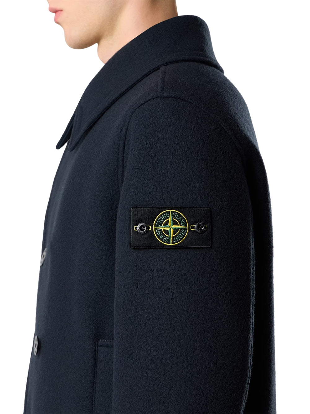 STONE ISLAND-DOUBLE BREASTED WOOL CASHMERE COAT-L2S154100040S0453 V0020