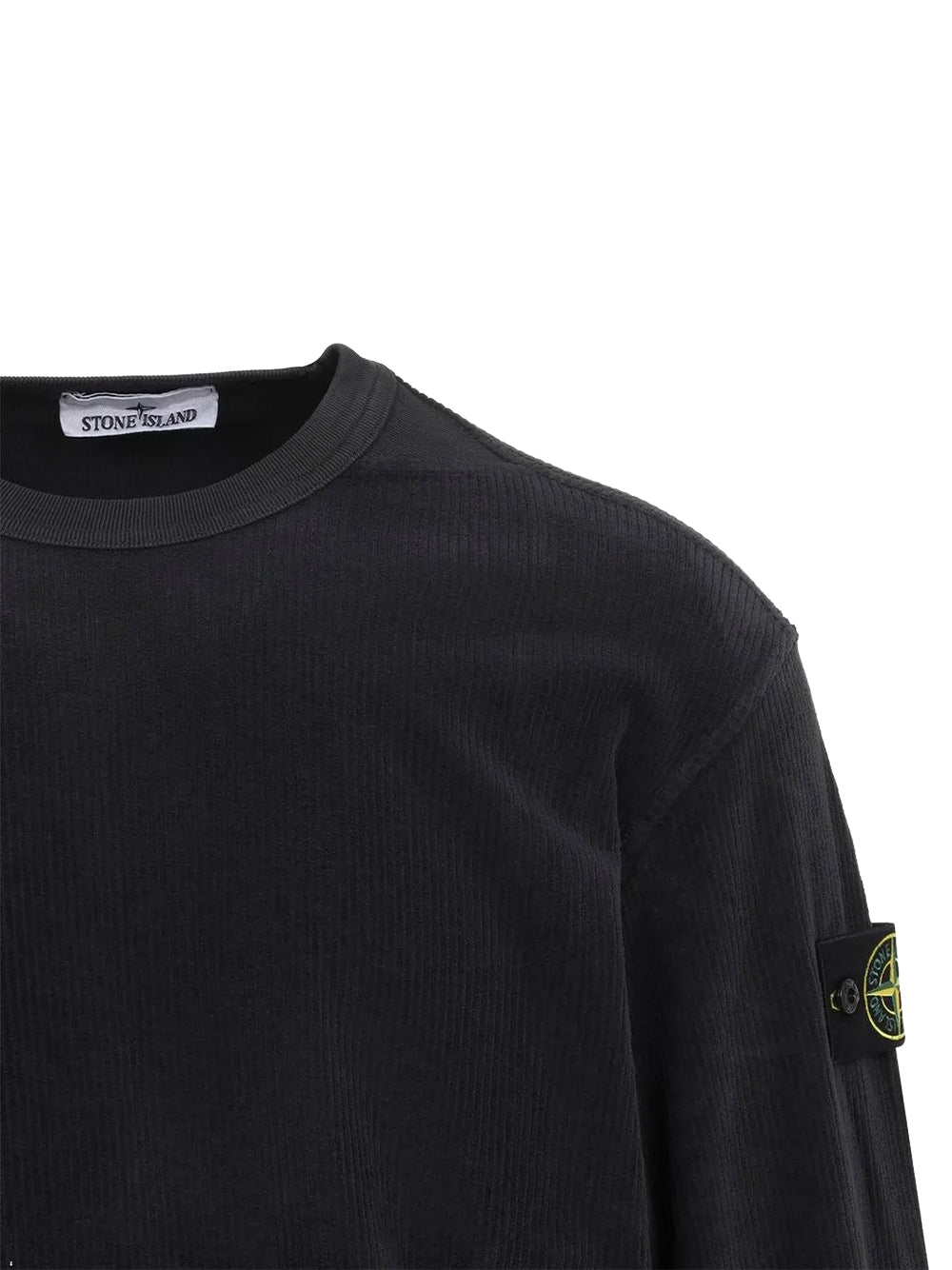 STONE ISLAND-FELPA GIROCOLLO VELLUTO A COSTE-L2S156100030S0444 V0062 LEAD GREY