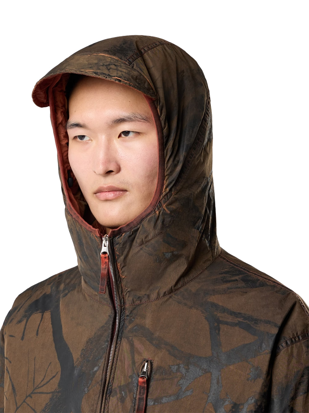 STONE ISLAND-GIACCA CON CAPPUCCIO LASER PRINT-L2S154100044S0E16 V0015 BRICK RED