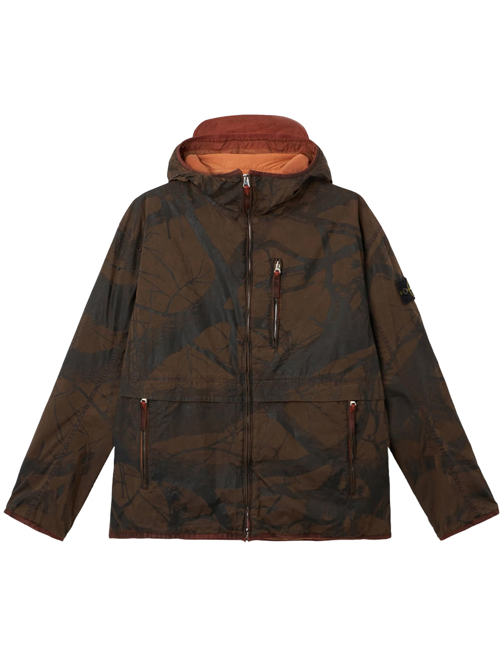STONE ISLAND-GIACCA CON CAPPUCCIO LASER PRINT-L2S154100044S0E16 V0015 BRICK RED