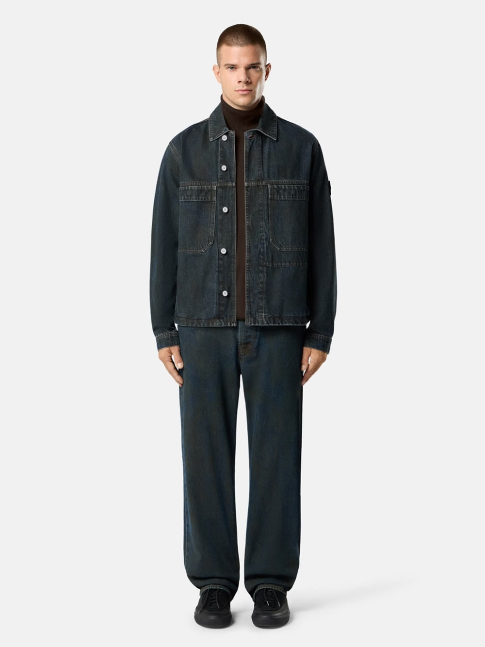 STONE ISLAND-LASER PIGMENT DENIM PANT LOOSE FIT-L2S14J100006S0J40 VJ229 BLUE BLACK