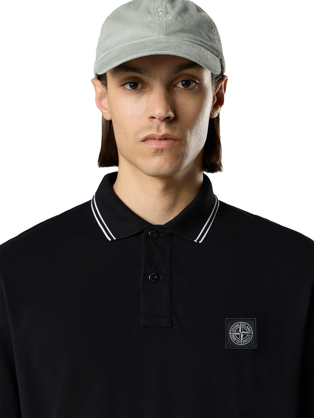 STONE ISLAND-POLO SHIRT M/LUNGA SLIM FIT-L2S152200012S0018 V0029 BLACK