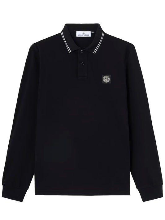 STONE ISLAND-POLO SHIRT M/LUNGA SLIM FIT-L2S152200012S0018 V0029 BLACK