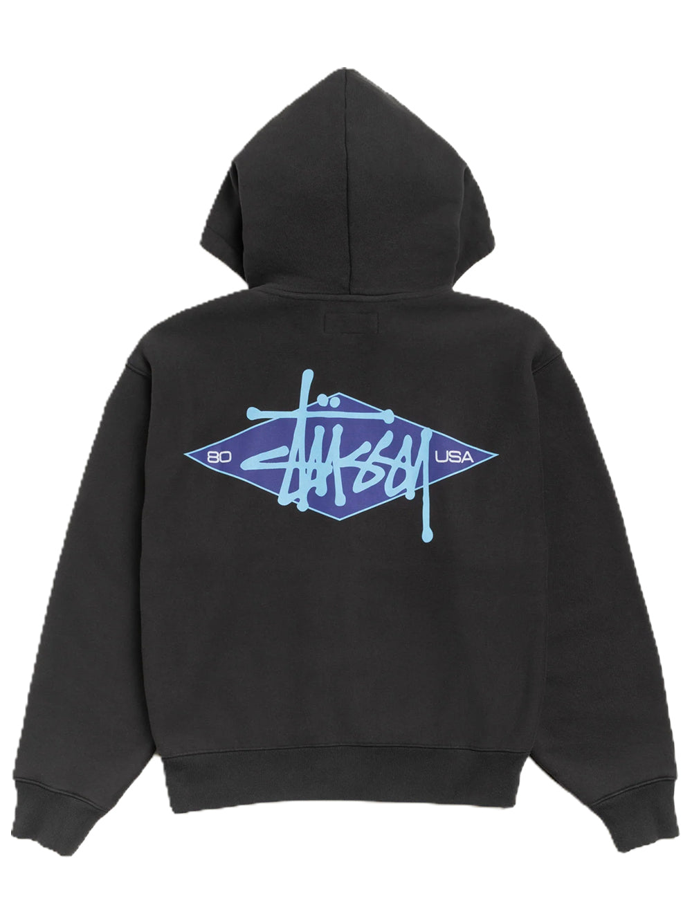 STUSSY-BASIC DIAMOND ZIP HOOD-118603 0001 BLACK