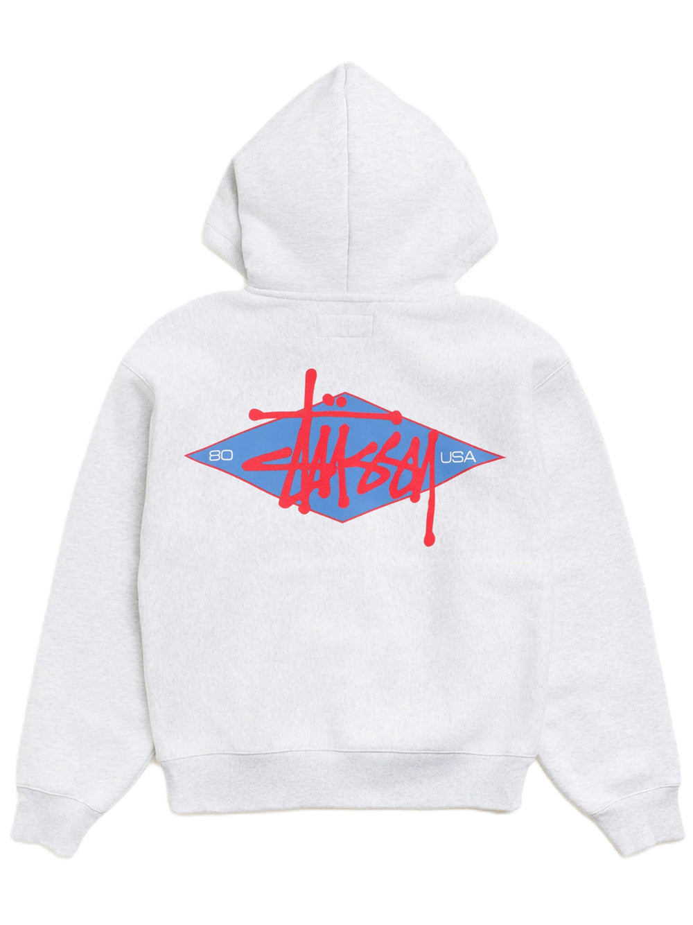 STUSSY-BASIC DIAMOND ZIP HOOD-118603 0062 ASH HEATHER