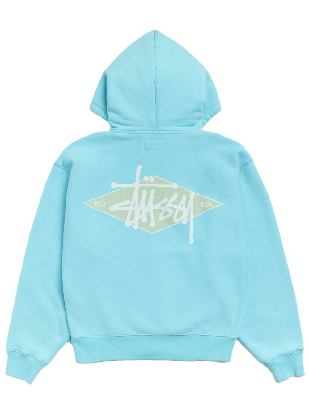 STUSSY-BASIC DIAMOND ZIP HOOD-118603 0872 TEAL