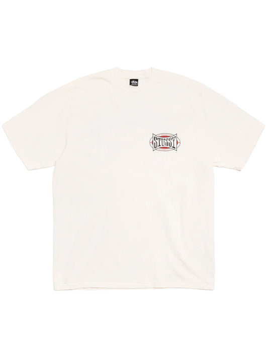 STUSSY-CHAMPION OVAL PIG. DYED TEE-1905144 1002 NATURAL