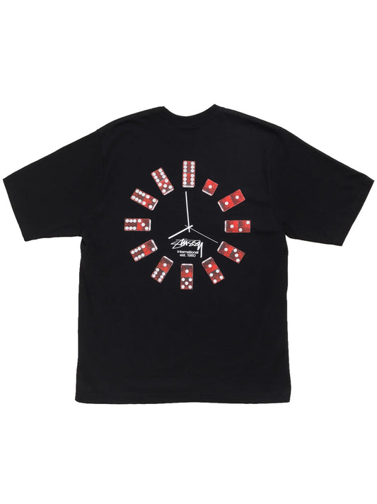 STUSSY-DICE CLOCK TEE-1905202 0001 BLACK