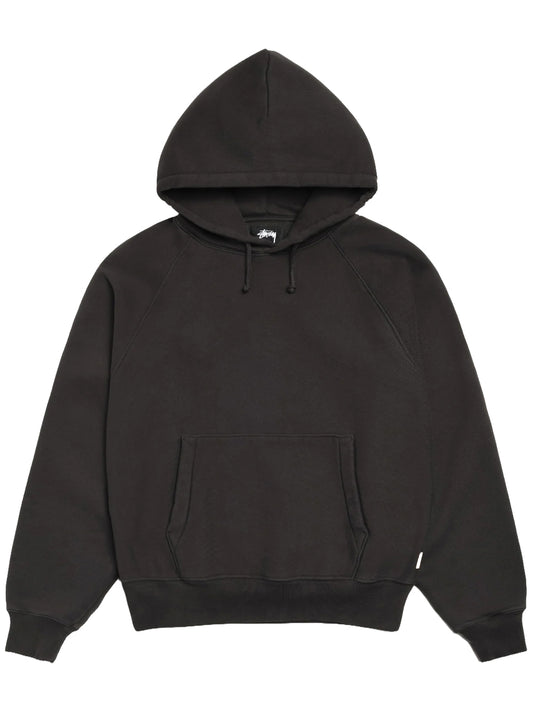 STUSSY-FLEECE RAGLAN HOOD-118572 0034 WASHED BLACK