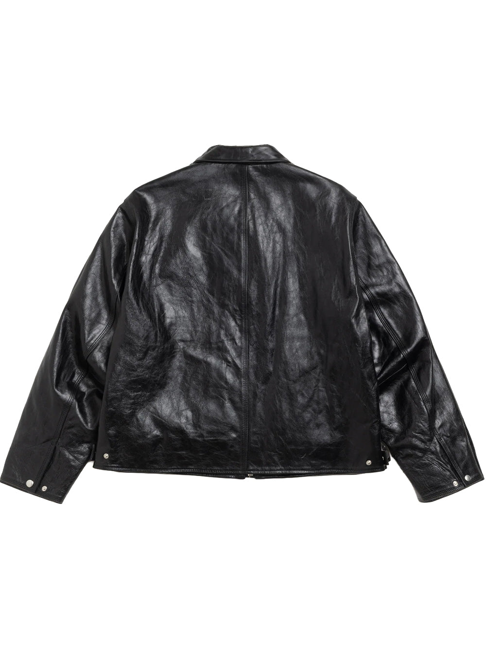STUSSY-GARAGE JACKET LEATHER-115830 0001 BLACK