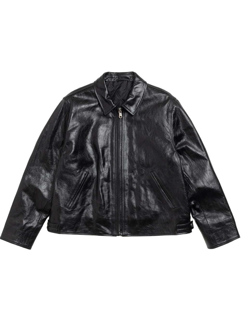 STUSSY-GARAGE JACKET LEATHER-115830 0001 BLACK