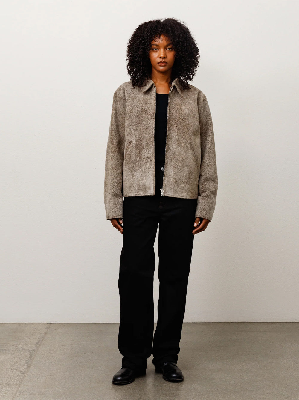 STUSSY-GARAGE JACKET LEATHER-115948 0571 SUEDE