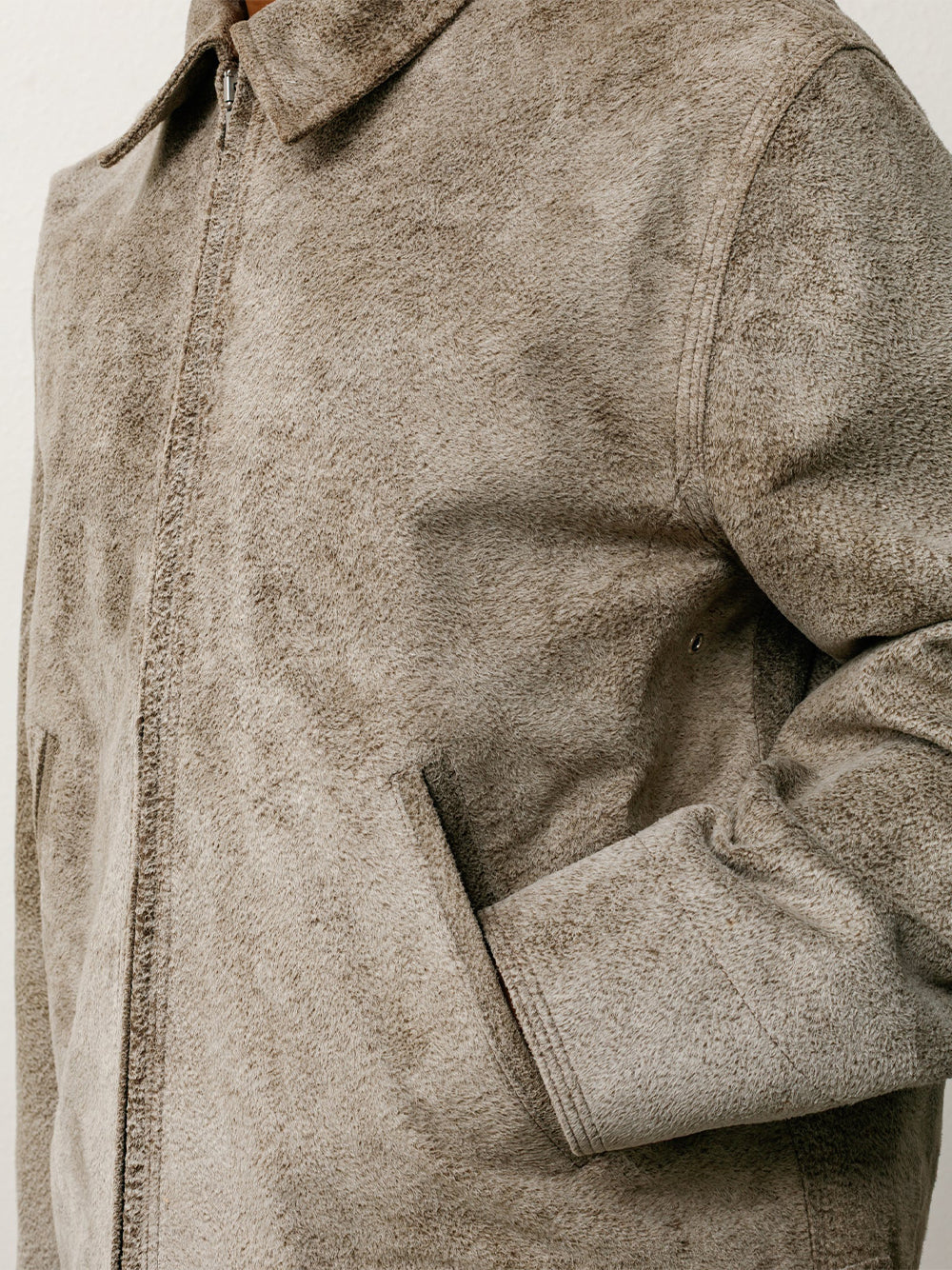 STUSSY-GARAGE JACKET LEATHER-115948 0571 SUEDE