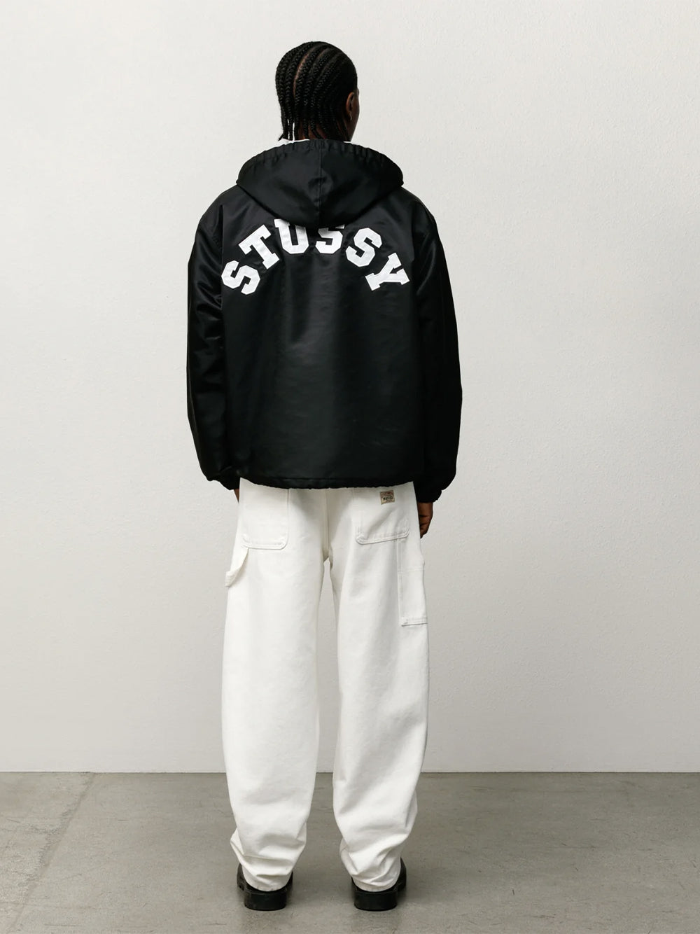 STUSSY-HOODED COACHES JACKET-115909 0001 BLACK