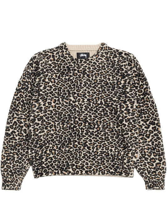 STUSSY-LEOPARD SWEATER-117287 923 LEOPARD