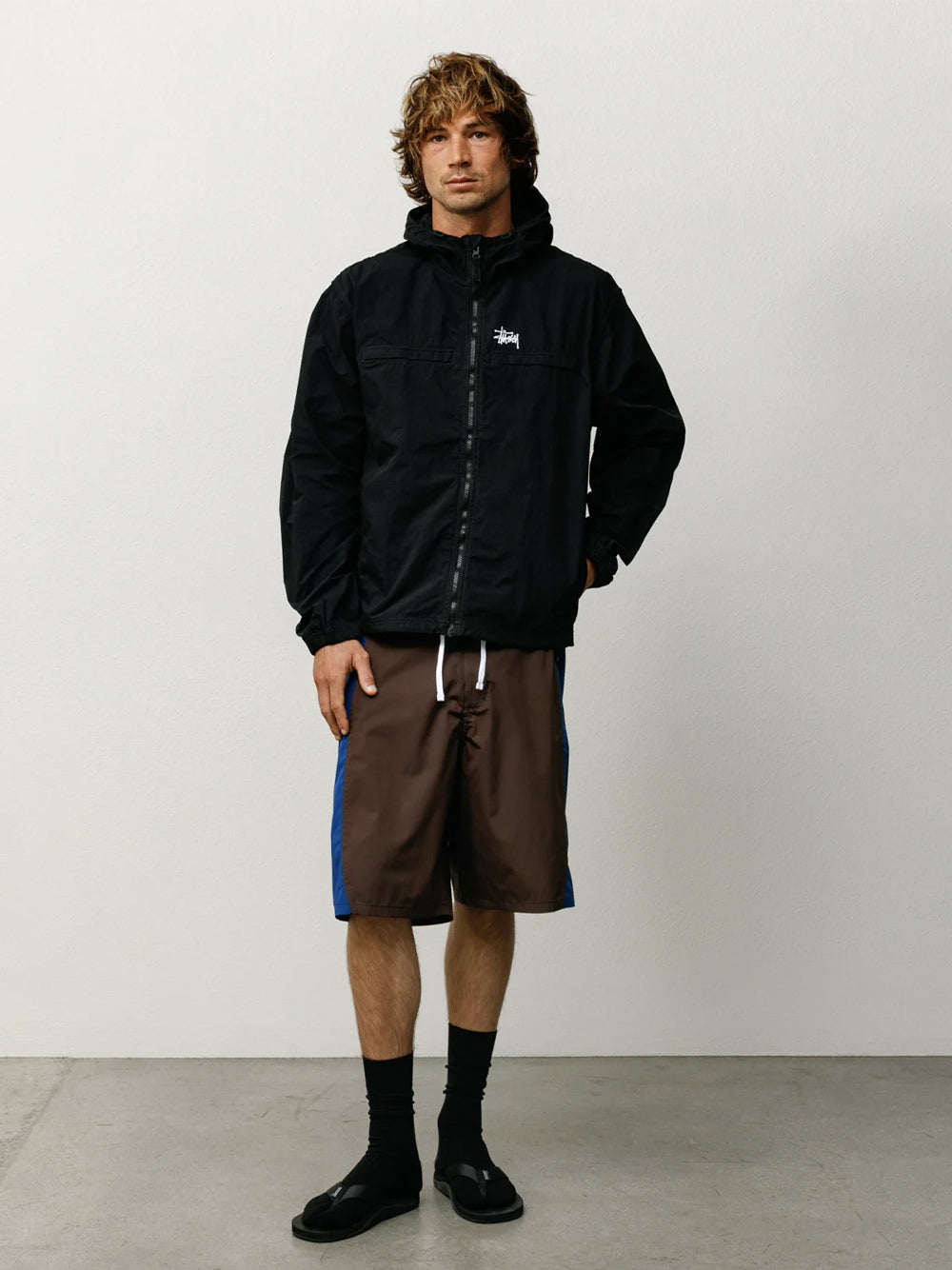 STUSSY-LIGHTWEIGHT HOODED JACKET-115900 0001 BLACK