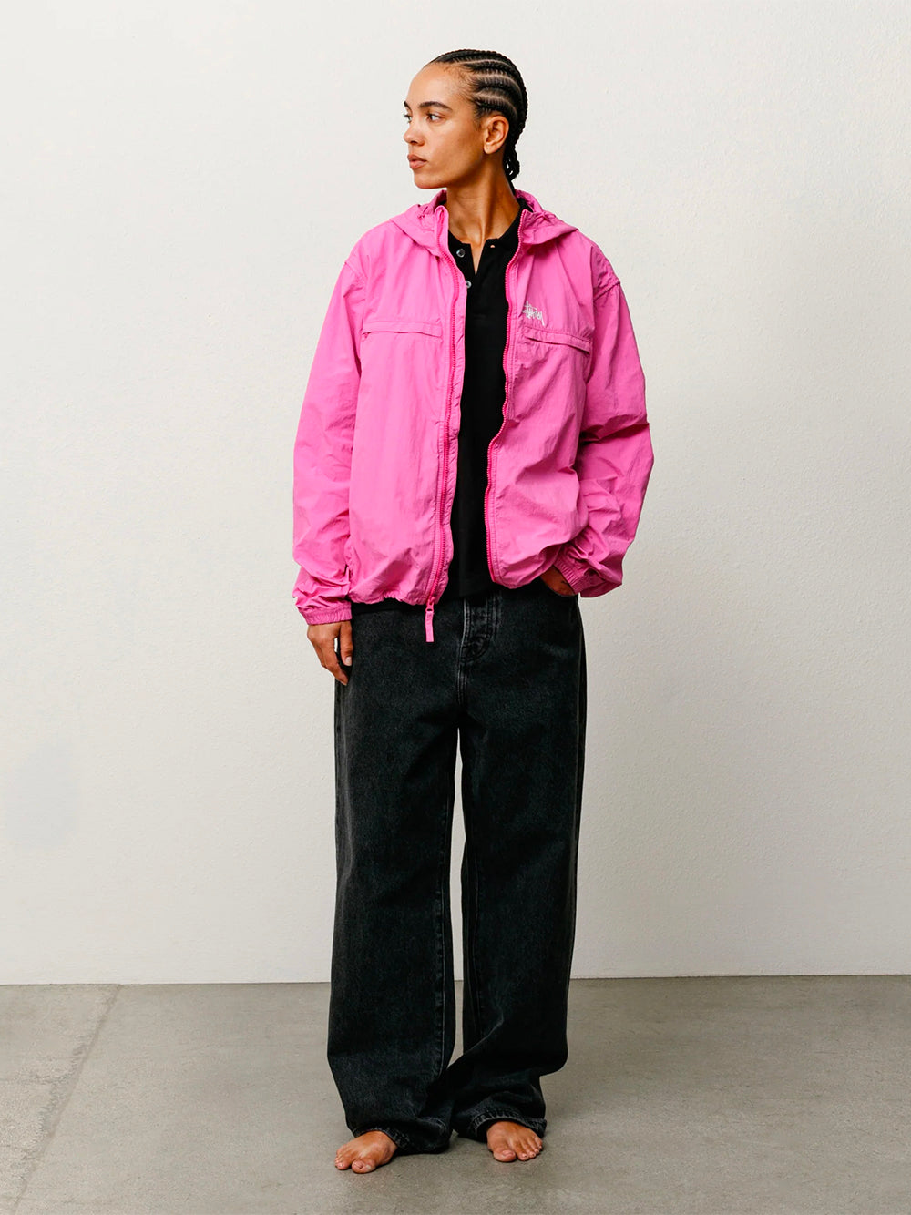 STUSSY-LIGHTWEIGHT HOODED JACKET-115900 0604 PINK