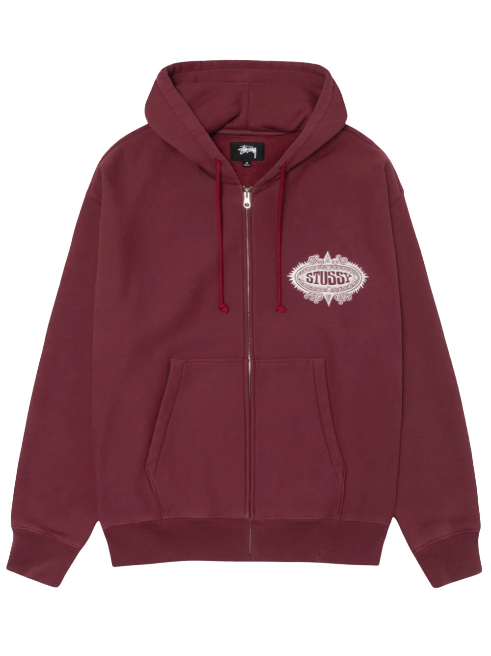 STUSSY-MANTRA ZIP HOOD-118592 0615 BURGUNDY