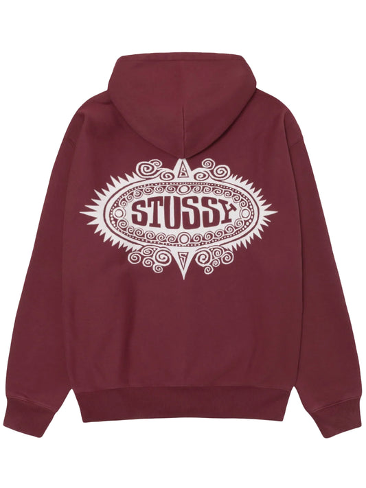 STUSSY-MANTRA ZIP HOOD-118592 0615 BURGUNDY