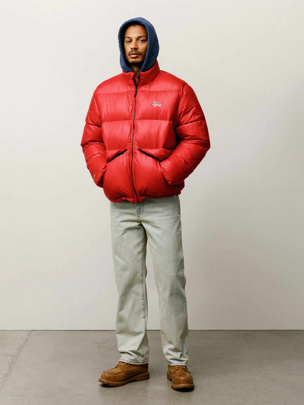 STUSSY-MICRO RIPSTOP DOWN MOCK-115877 0601 RED