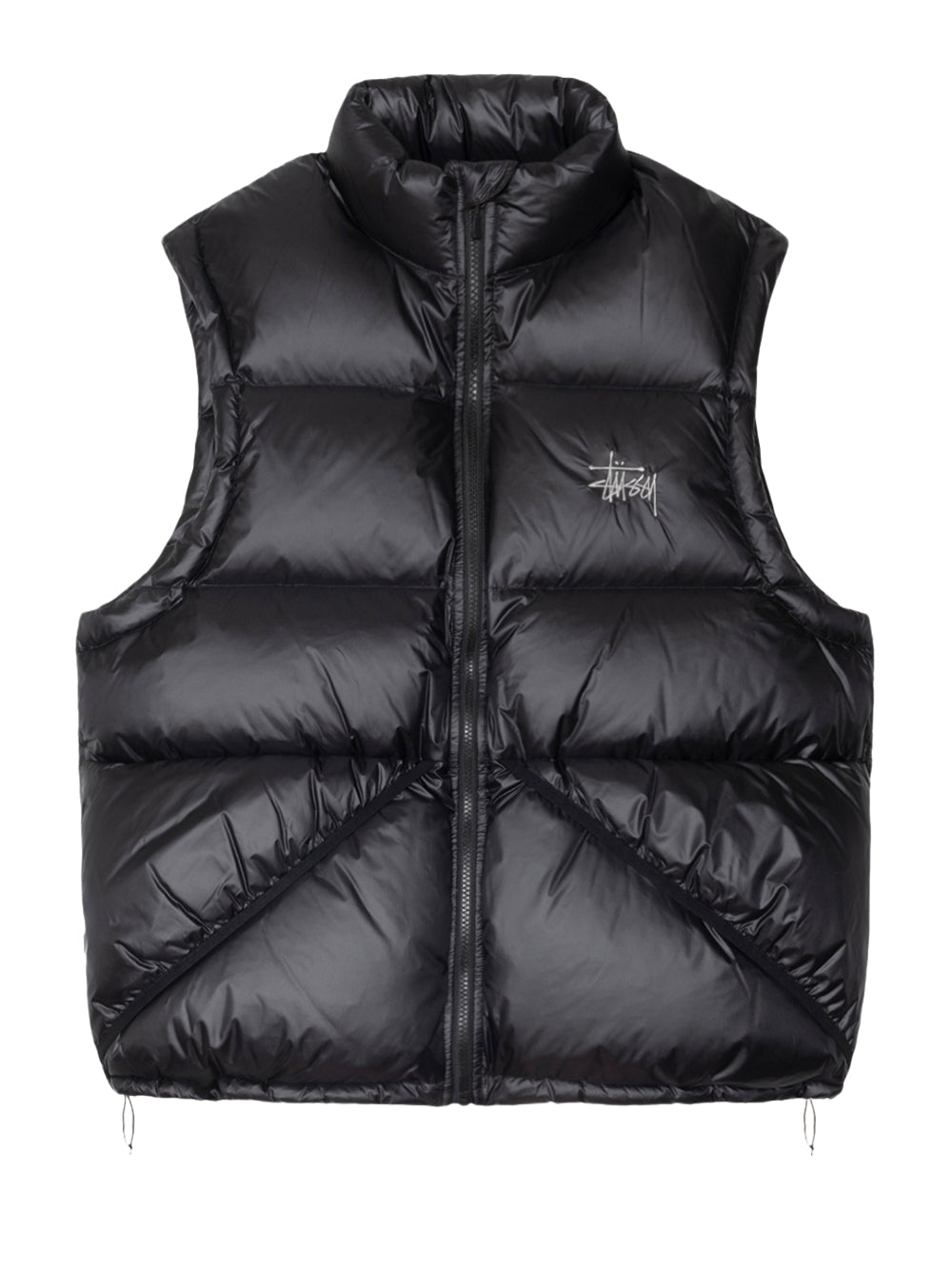 STUSSY-MICRO RIPSTOP DOWN VEST-115895 0001 BLACK