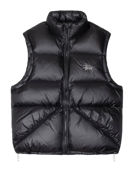 STUSSY-MICRO RIPSTOP DOWN VEST-115895 0001 BLACK
