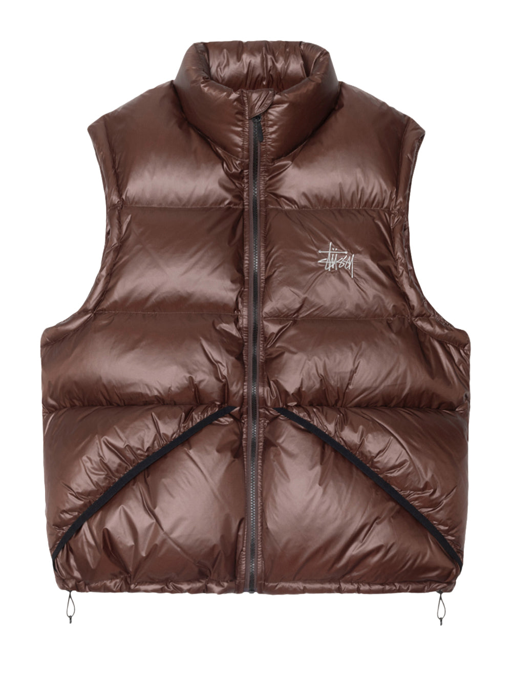 STUSSY-MICRO RIPSTOP DOWN VEST-115895 1001 BROWN