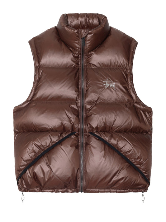 STUSSY-MICRO RIPSTOP DOWN VEST-115895 1001 BROWN