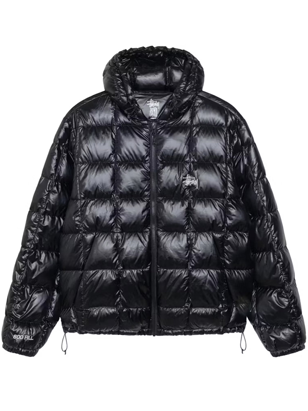 STUSSY-MIDWEIGHT HOODED PUFFER-115856 0001 BLACK