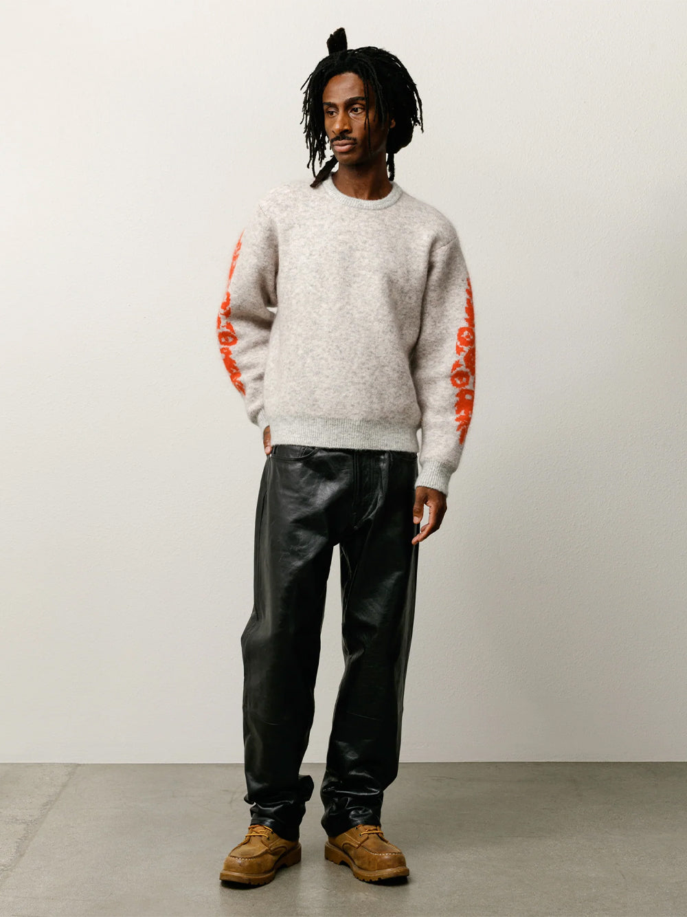 STUSSY-NEW CLASSIC JEANS LEATHER-116732 0001 BLACK