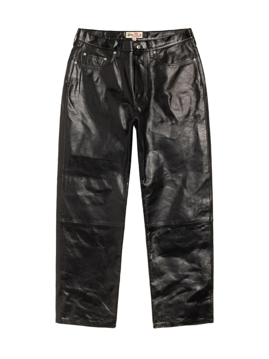 STUSSY-NEW CLASSIC JEANS LEATHER-116732 0001 BLACK