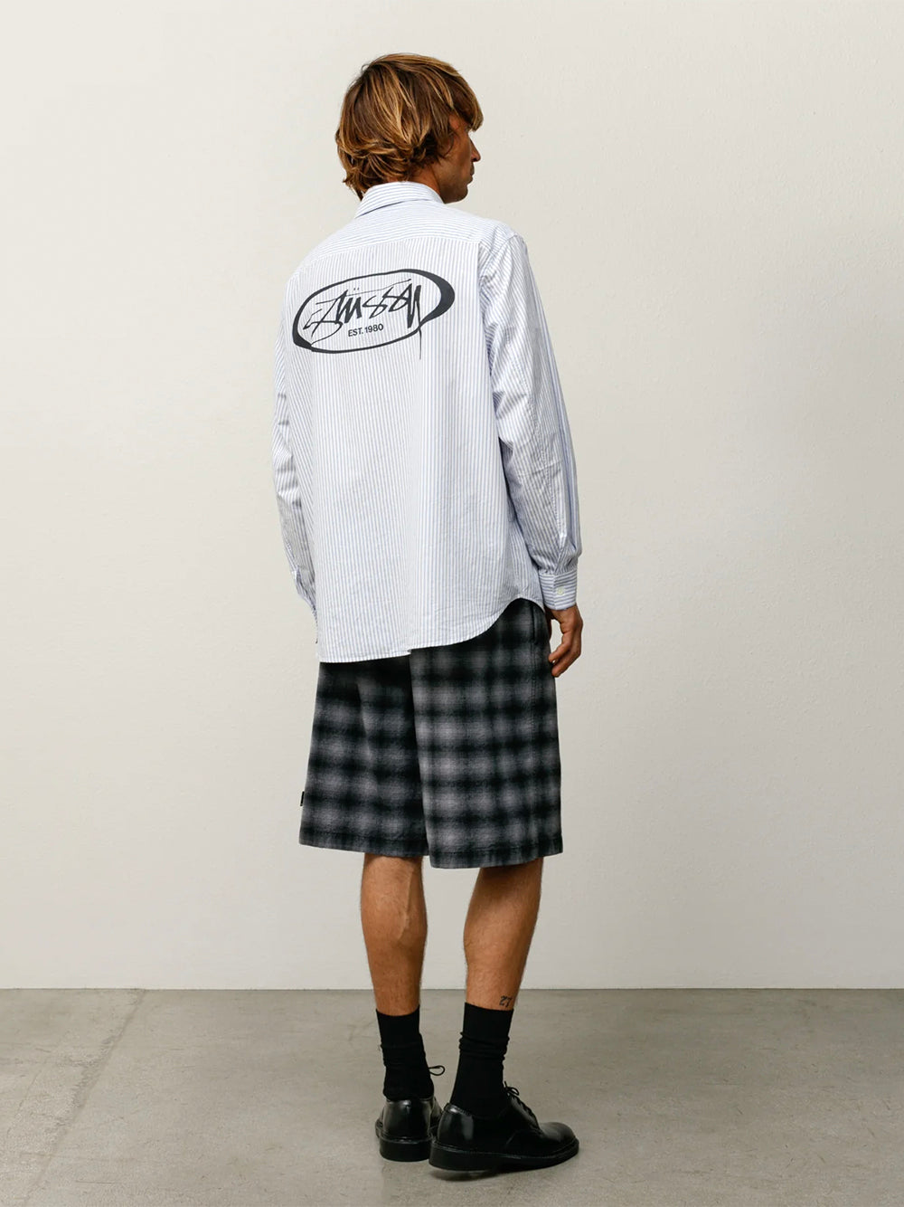 STUSSY-PLAID BEACH SHORT-112348 0001 BLACK